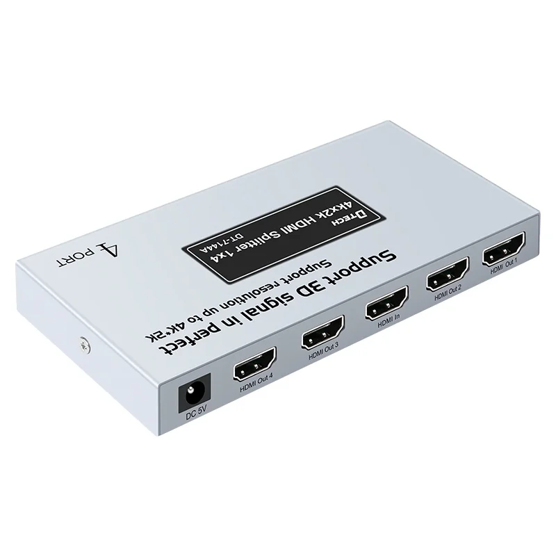 DTECH HDMI Switcher 1x4 5-port 4k 60hz 1 in 4 Out Video and Audio 2.0 HDMI Splitter