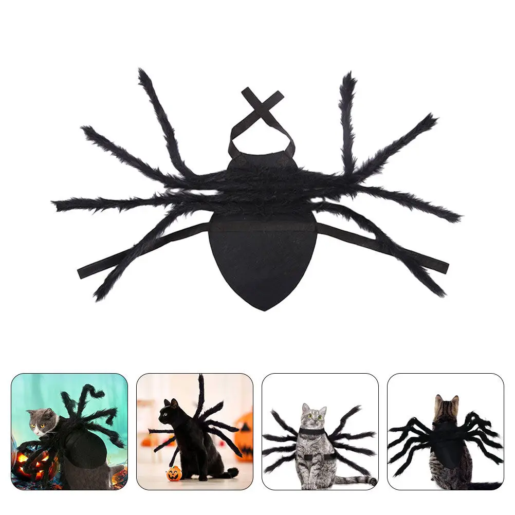 Pet Spider Costume Premium Material Halloween Party Dog Cat Fancy Dress Spider Belt Decor Photo Prop Dog Fancy Dress Costume