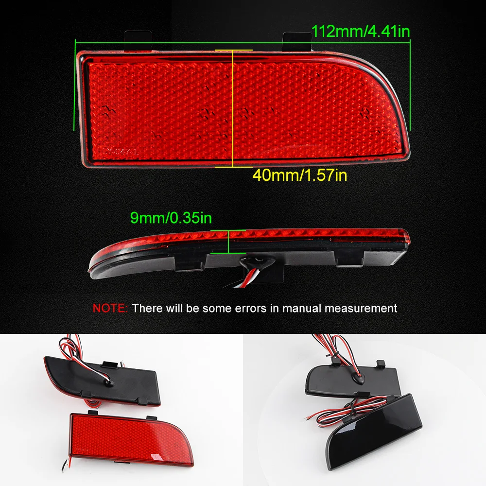 2pcs LED Shocks Rear Bumper Reflector Spotlight Fog Tail Brake Lights for mercedes benz Vito Viano W639 2003-2014