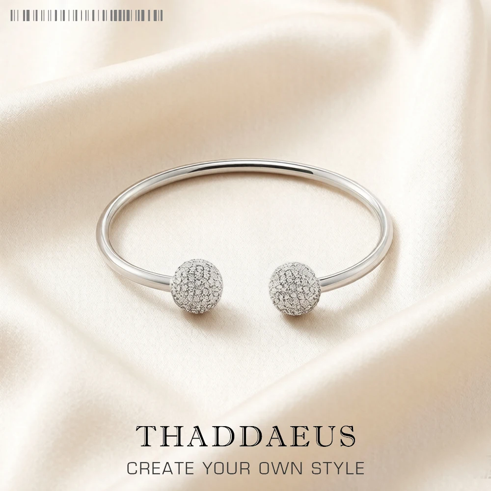 Pulsera brazaletes Bola de discoteca estilo europeo moda Glam joyería regalo para mujeres nuevo bueno en Plata de Ley 925 alma