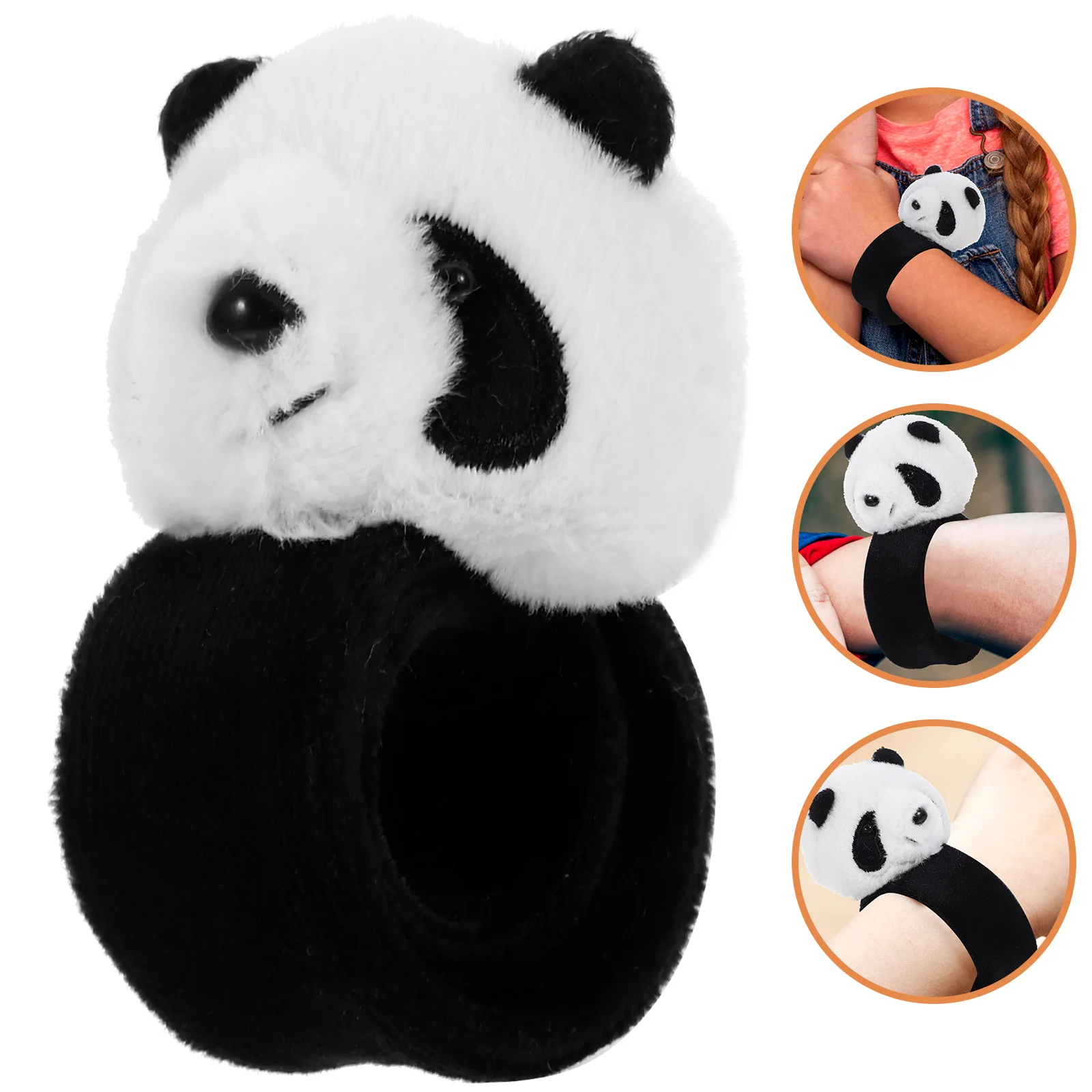 Panda Wristband Bracelet for Kids Animal Slap Bracelets Toy Cute Rings Plush Patting Children Party Toys Cartoon Favors