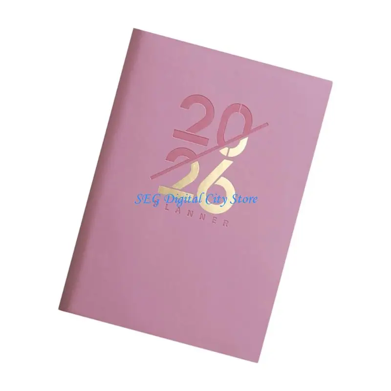 U75b 2026 Daily Monthly Planner 320 صفحة مؤرخة مخطط Softcover Leather Day #4