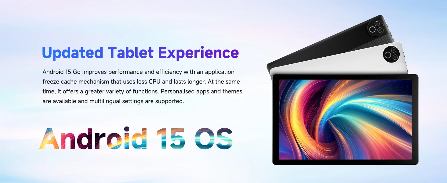 URAO Android 15 Tablet 10.4 Inch OS GMS Certified Tablets 1.8 GHz 20GB RAM 64GB ROM 1TB Expand WiFi 6 Bluetooth 5.4 Dual Camera