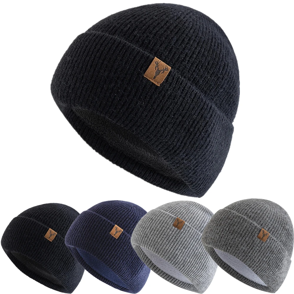 Hot Sale Unisex Winter Hat Fleece Lined Warm Cap Stylish Soft Beanie Hat For Men Women Outdoor Ski Sports Outdoor Knitted Hat