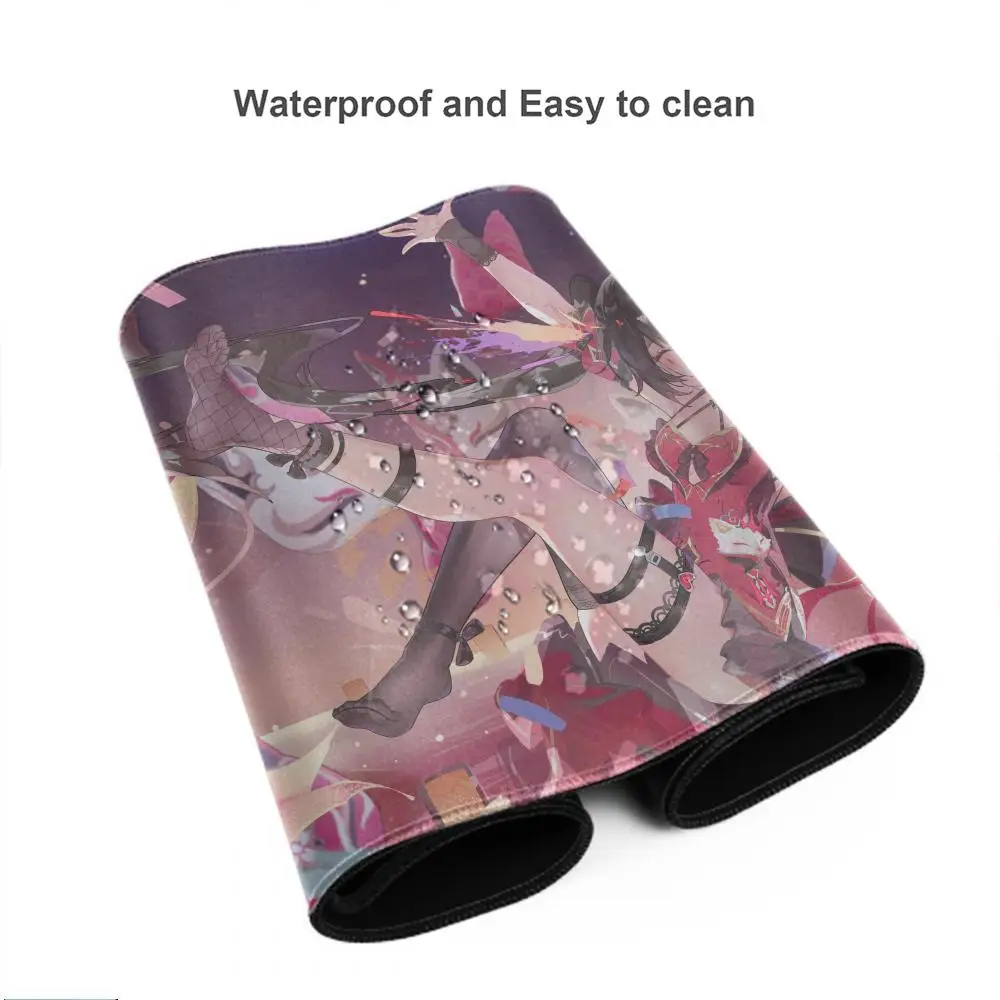 Mouse pad gamer oni diabo máscara de borracha tapete de mouse anime meninas grande gaming mousepad jogo hd impressão teclado antiderrapante tapete de mesa