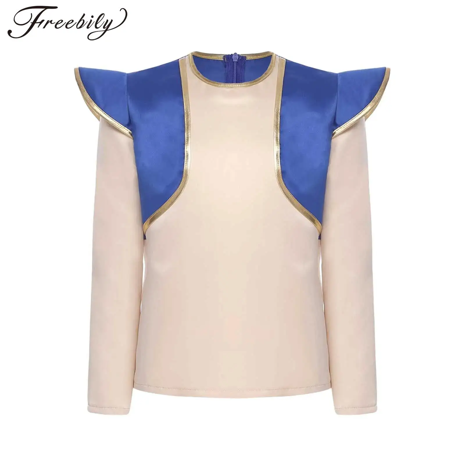 

Boys Lamp Elf Cosplay Arabian Prince Costume Top Long Sleeve Shirt Tops for Halloween Party Wear Carnival Makeup Clothes