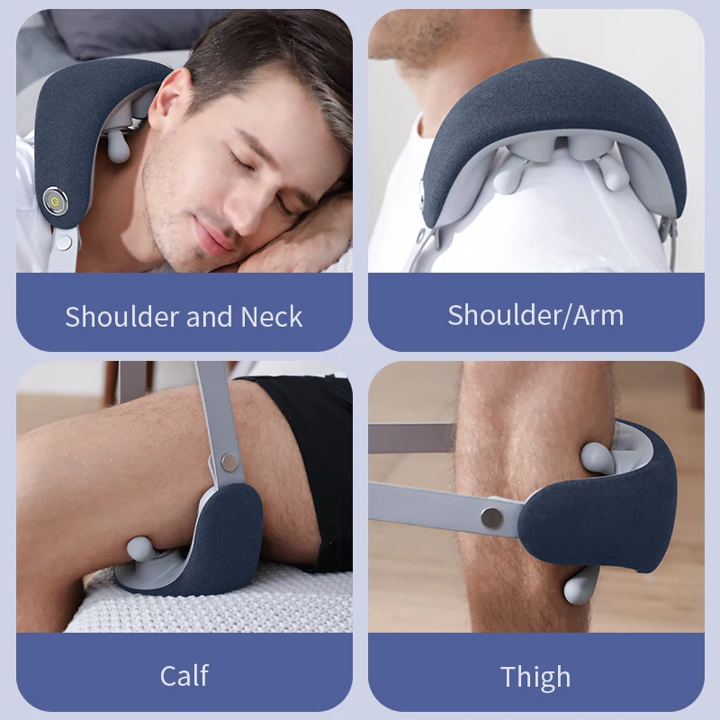 Smart EMS Heating Pulse Vibration Neck Pain Massage Kneading Trapezius Massager Shiatsu Back Shoulder And Neck Massager