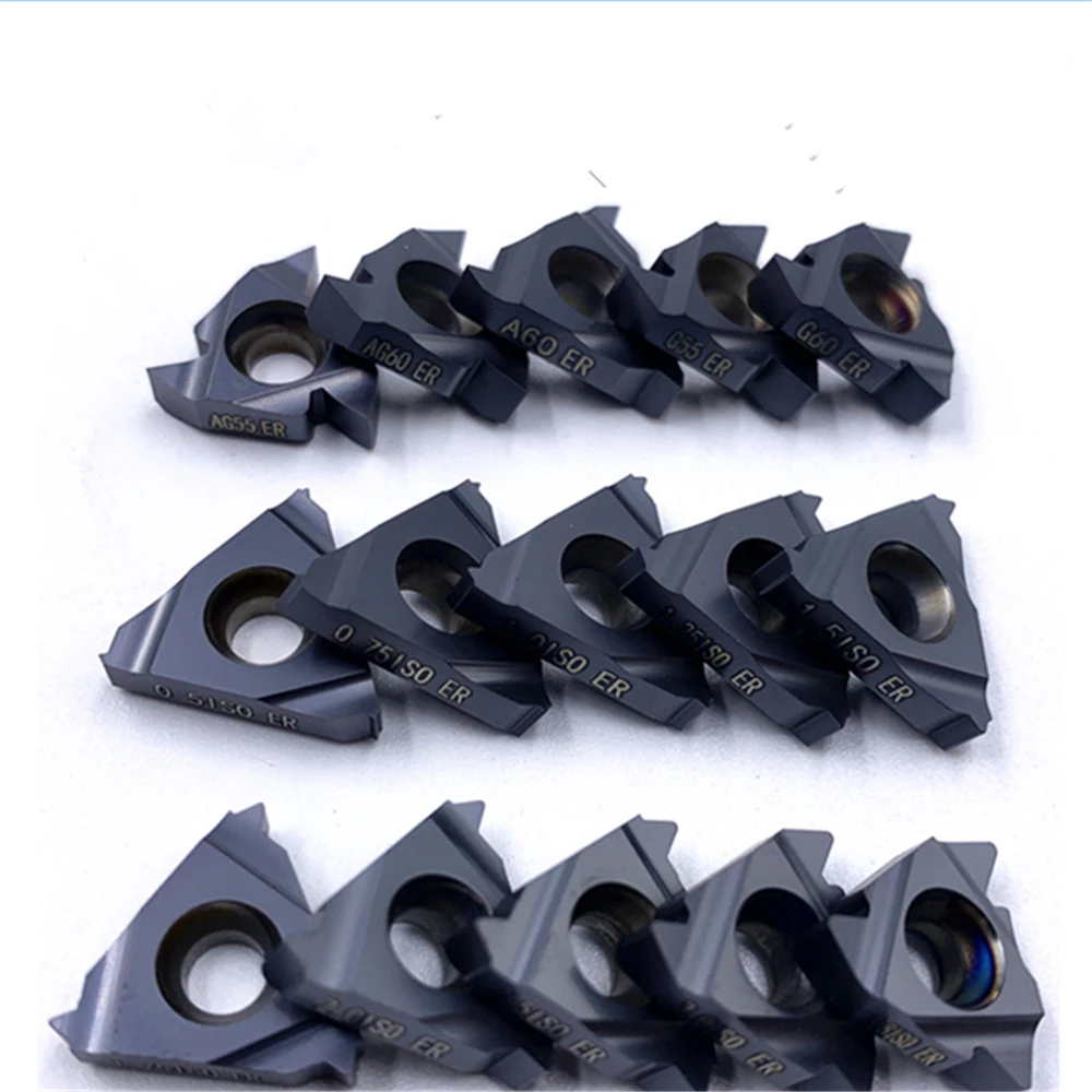 16ER AG60 AG55 16IR 16ER 1.0/1.25/1.5/1.75/2.0/2.5/3.0ISO  Carbide Inserts Threading Blade CNC Thread Plate Lathe Turning Tool