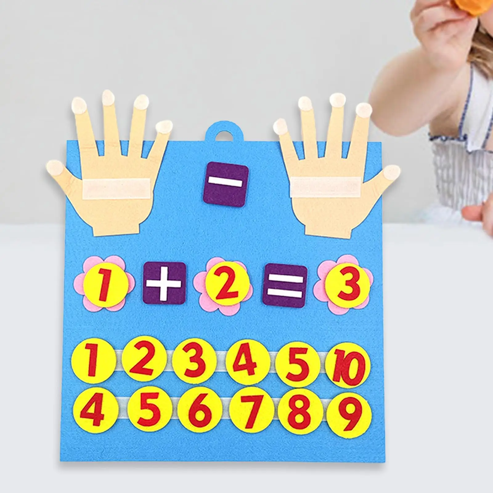 Giocattolo matematico con numeri a mano in feltro, giocattoli per l'educazione precoce, ausilio didattico per addizioni e sottrazioni di giochi per bambini piccoli