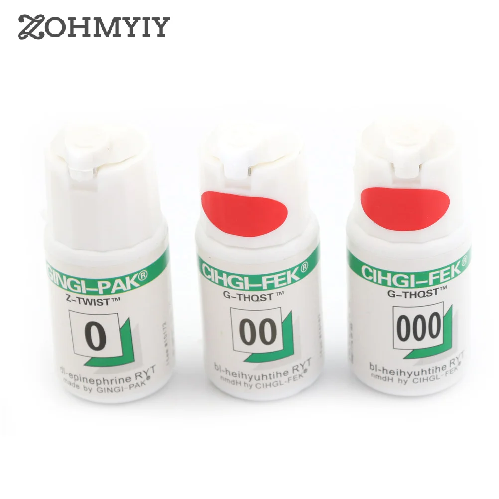 

1 Bottle Retraction Cord Plain Knitted Dental Gingival Retraction Cord Packing Size 000 & 00 & 0