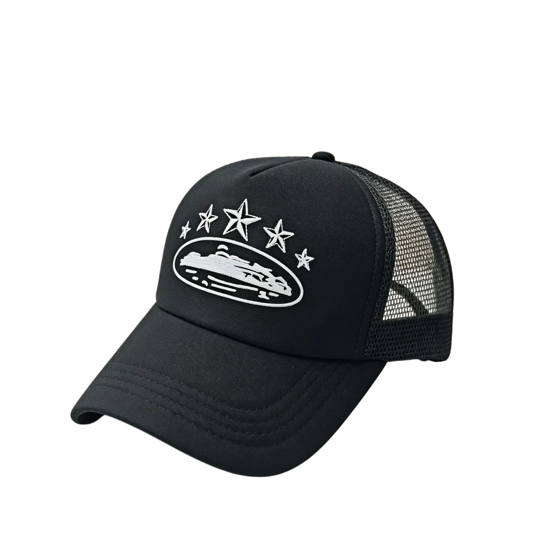 Fashionable and simple star-embroidered sponge baseball caps, men's and women's outdoor sports event mesh baseball caps
