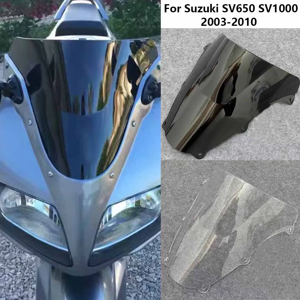 Motorcycle Windshield WindScreen Screen For 2003-2010 Suzuki SV650 SV650S SV 650 SV1000 SV1000S 1000 S Black Clear