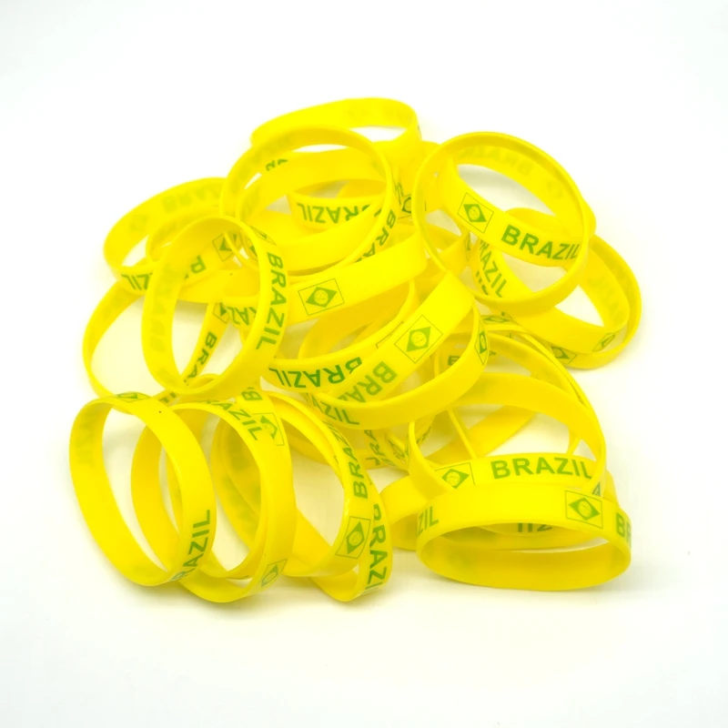 25x البرازيل المنتخب الوطني لكرة القدم كرة السلة سيليكون سوار الإسورة معصمه الرياضة مجوهرات حفلة هدية #4