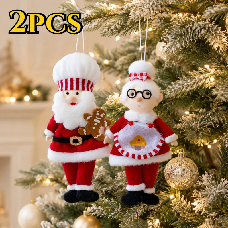 2-pecas-de-enfeites-de-natal-pendentes-chef-papai-noel-e-mae-natal-ornamentos-para-pendurar-na-Arvore-de-natal-decoracao-para-festas-e-presentes-de-natal