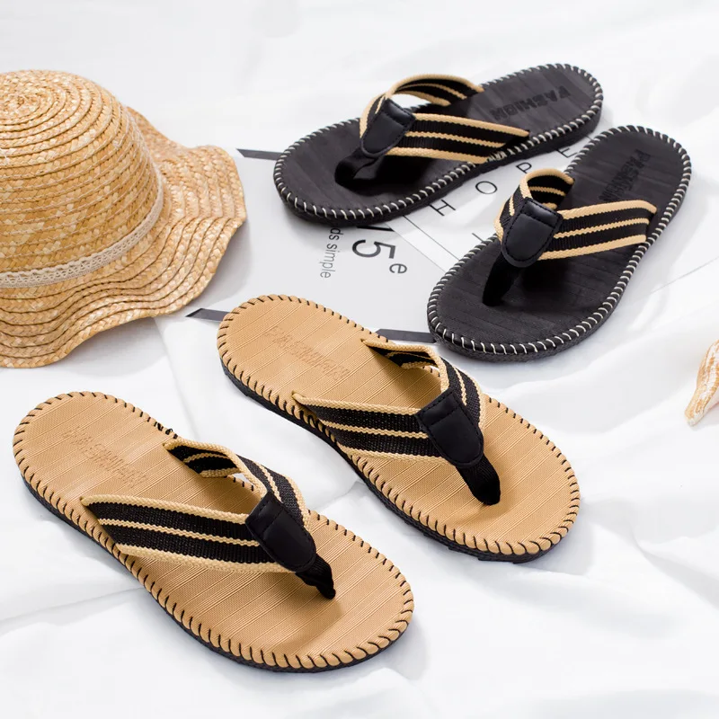 Ein Paar Herren-Slipper, flache Outdoor-Strand-Flip-Flops, lässige Frühlings- und Sommer-Slipper, rutschfeste Herren-Hausschuhe für drinnen, S – Detail 7
