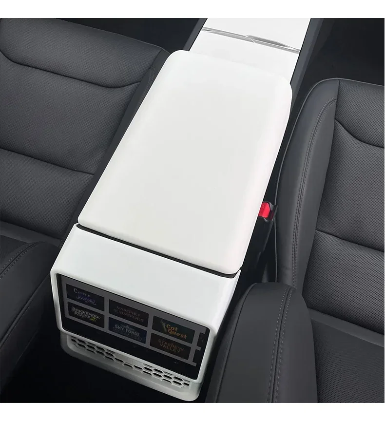 Boîte de rangement pour Console centrale Tesla modèle Y Juniper 25, Protection d'écran du volant, repose-pieds décoratif, housse de siège intérieure