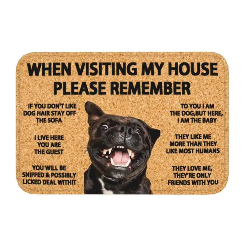 Please Remember Staffordshire Bull Terrier Doormat Mat Anti-Slip Kitchen Bath Garage Living Room Entrance Rug Carpet 40*60cm