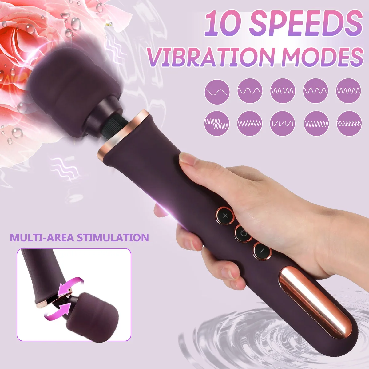 Personal Massager 10 Speed Powerful Big Vibrator Handheld Cordless Magic Wand Vibrator Clitoris Vibrators Sext Toy for Women