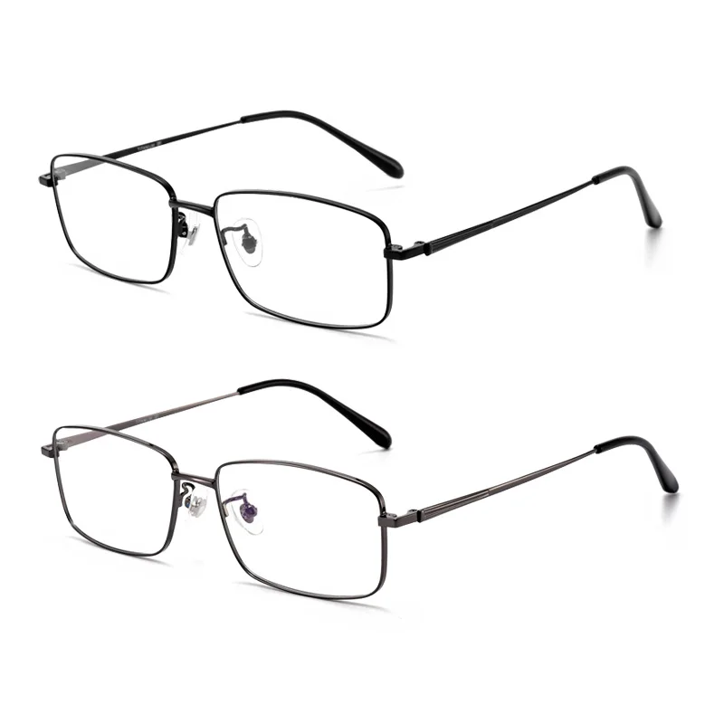 

2 Pack Titanium Reading glasses lightweight Anti Blue Light Glare Filter, Ultralight Readers Men,Rectangular Magnifying glasses