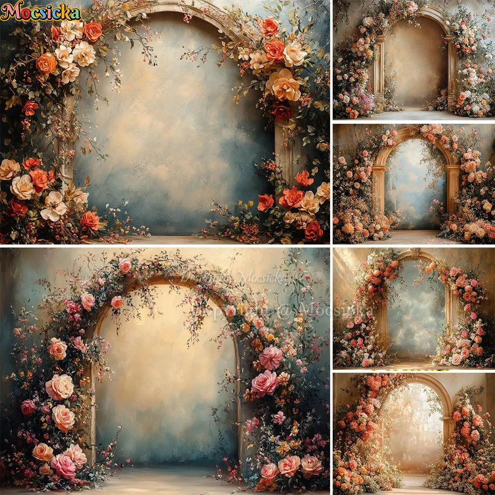 

Arch Art Flower Wall Background Photography To Maternity Portrait Baby Show Girl Birthday Photo Backdrop Studio Photoshoot Prop