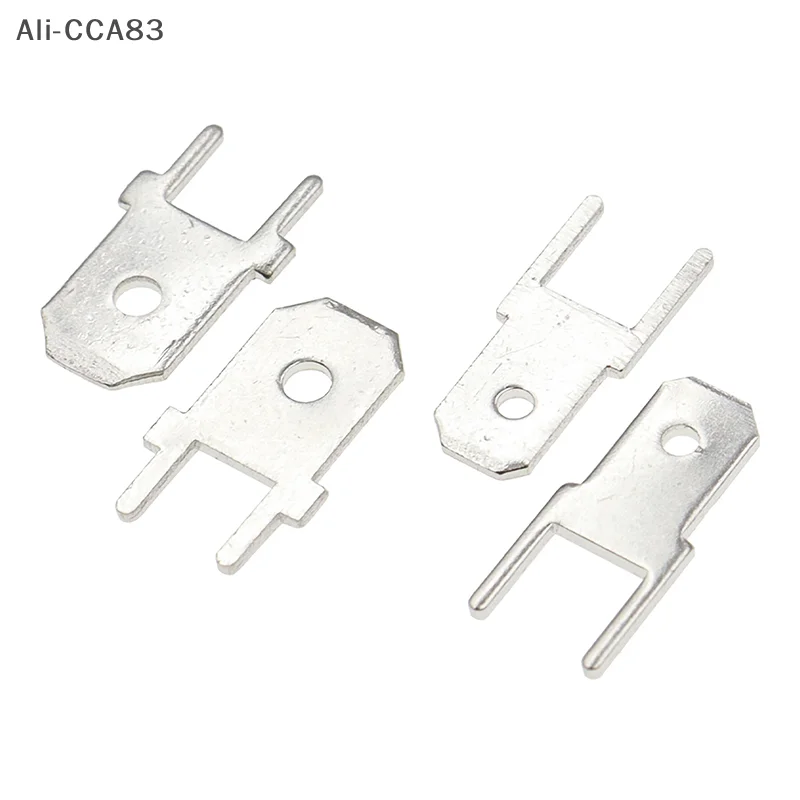 

50PCS 6.3MM 4.8MM Inserts Plug Male Terminal 250 PCB Solder Lug Thickness 0.8 Two Legs ,PCB Welding Sheet