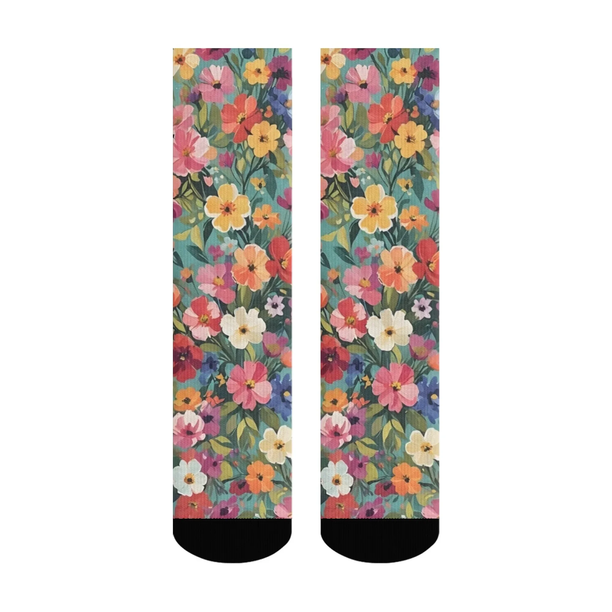 جوارب زيتية على طراز ريترو آرت مزهّرة للرجال والنساء جوارب ناعمة قابلة للتنفس مانعة للانزلاق جوارب هاراجوكو هيب هوب هدية