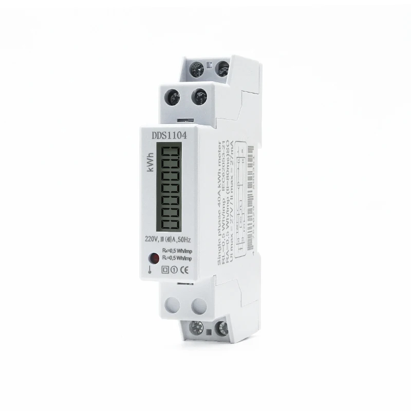 Household Electricity KWH Meter 20A 40A 220V Din Rail 1P Single-Phase Electronic Energy Consumption Meter