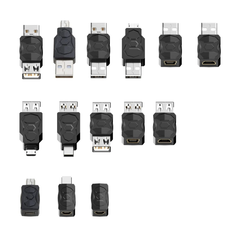 Usb to Micro USB Mini USB Adapter Two Way Converter Support Charging Data Sync 480Mbps Connector Two Way Adapter