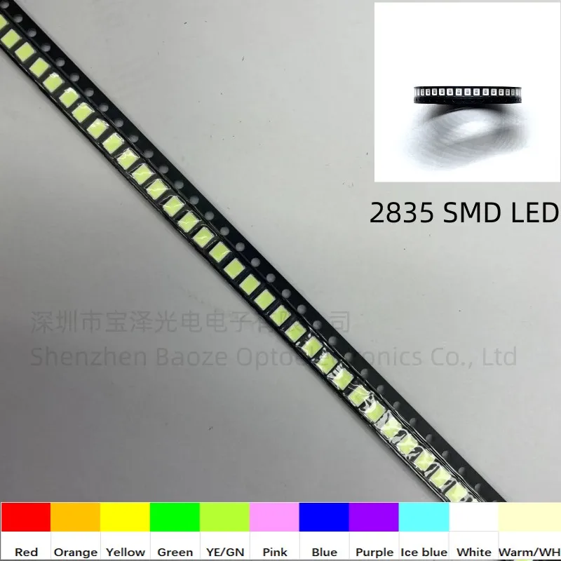 2835 SMD LED Red Yellow Green White Blue Orange Pink Ice   Light Emitting Diode 100pcs/Lot