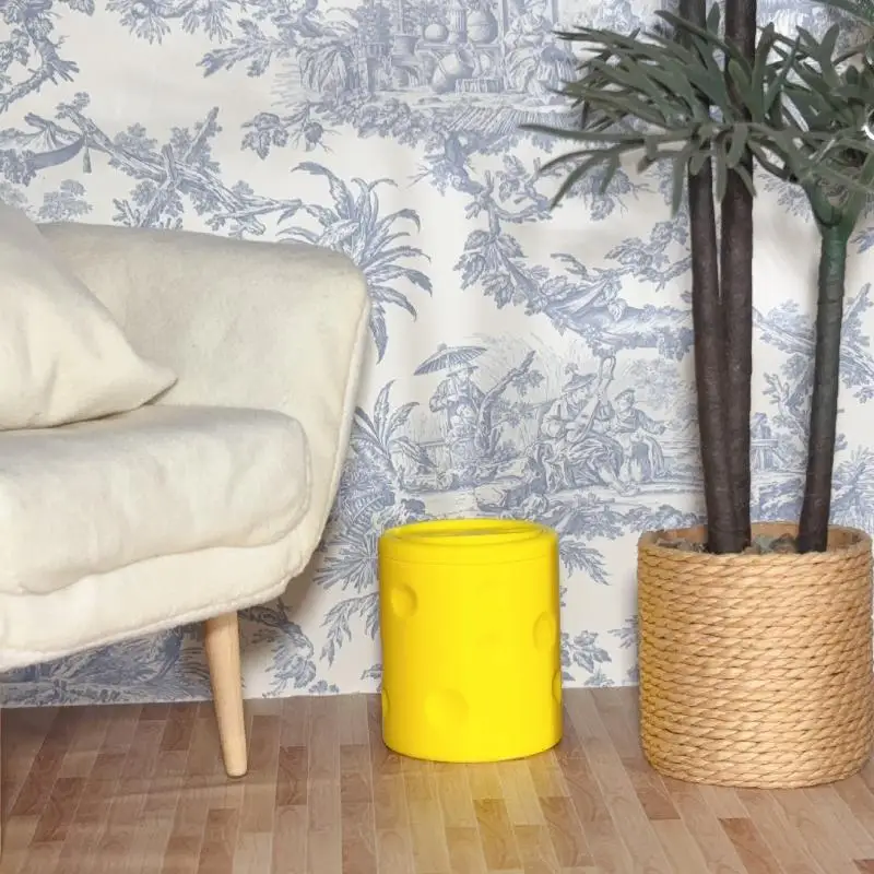 Xm1Pcs シーンデコレーション ドールハウスアクセサリー ドールハウスシミュレーション チーズ ミニフリップカバー ゴミ箱 ダストビン おもちゃモデル