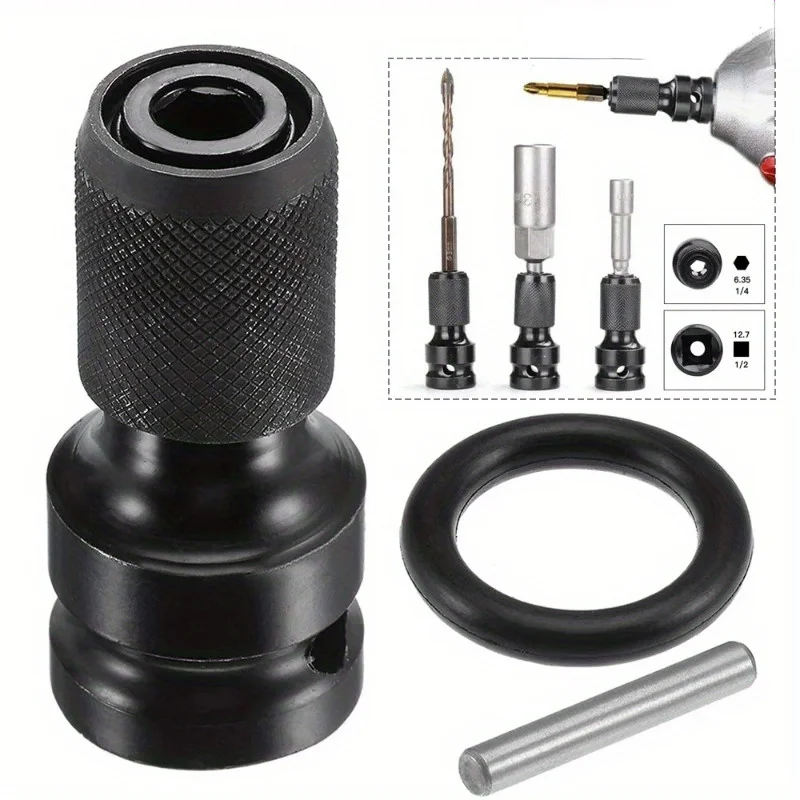 1pc electric wrench, drill bit, electric wrench, head cover, hexagonal head, 1/2 turn 1/4 extended position conversion head