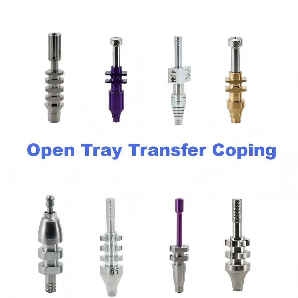 Precision Open Tray Transfer Coping Impression Post With Long Guide Pin Screw For Dental Implant Clinic And Oral Lab Restoration