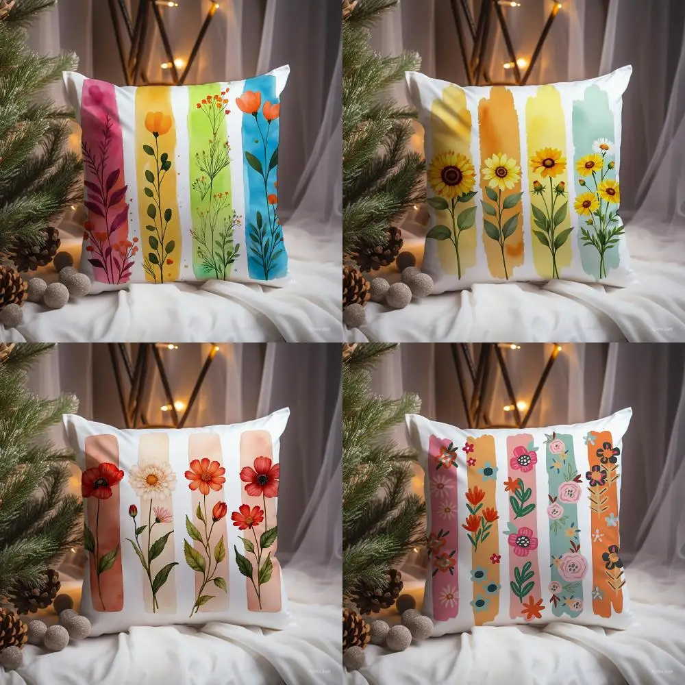Floral Scrolls Cushion Cover Premium Comfort Reversible Pillow Cove -Two in One Design for Any Room & Car Interior