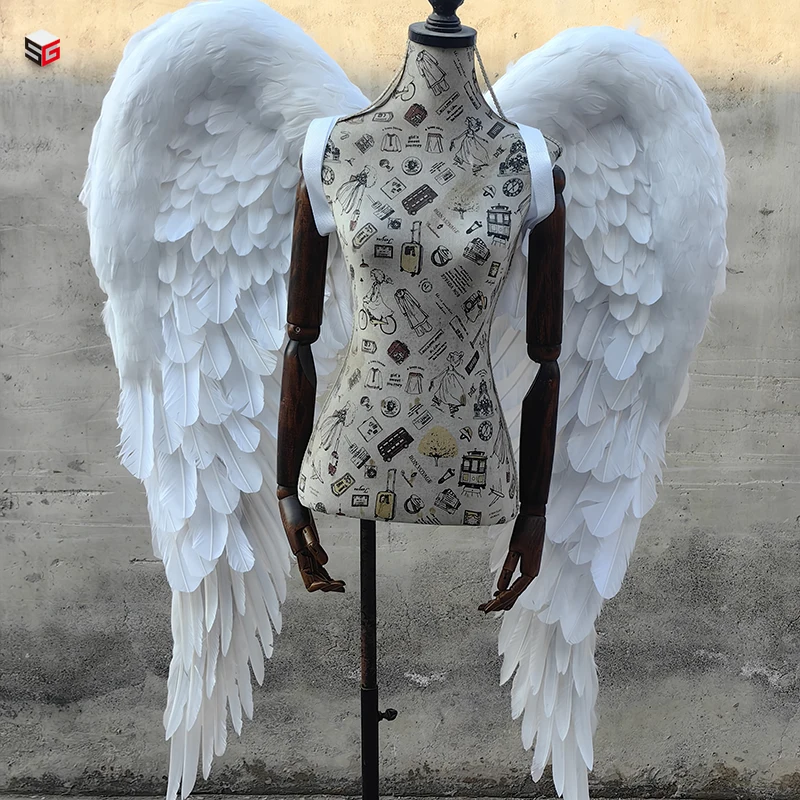 Adults Cosplay Accessory White Angel Wings Model show Opening Party Decor Photography Shooting props