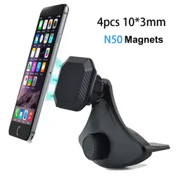 N50 Strong Magnetic Car Phone Holder Universal CD Slot Mobile Phone Holder Built-in 6 Strong Magnets 360 Rotating Vent Holder