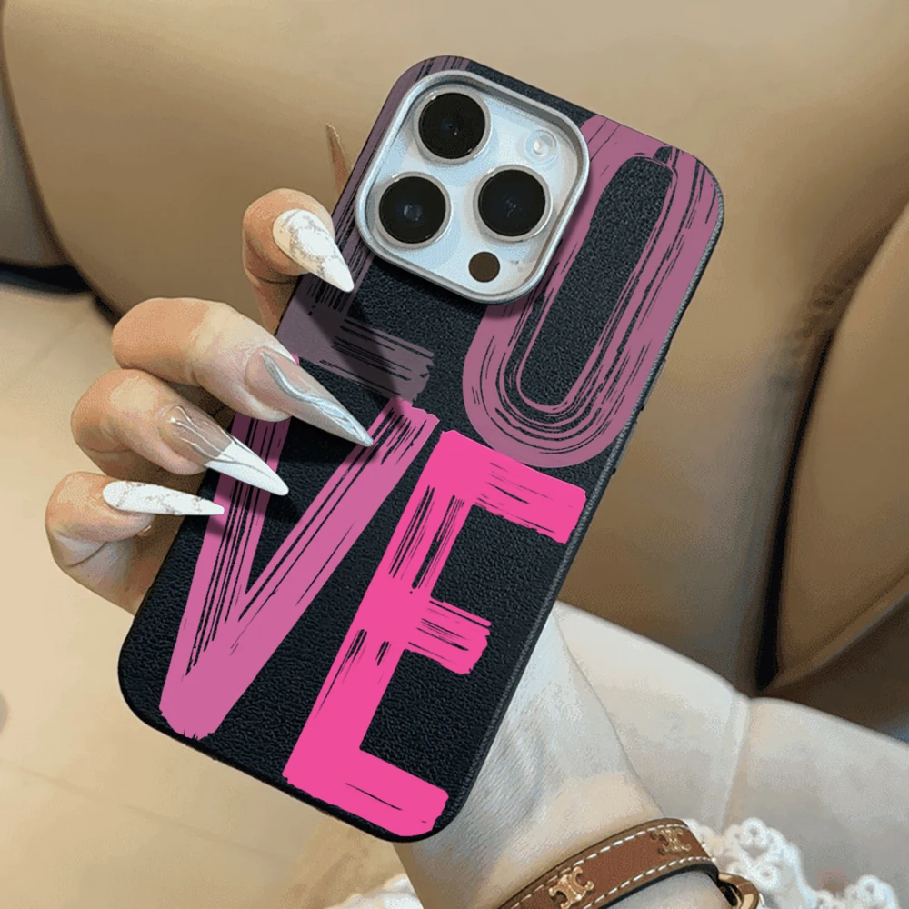 Minimalismus LOVE Buchstaben Hülle für iPhone 16 15 Pro Max Hüllen iPhone 17 11 12 13 ProMax 14 15 16 Plus 8 XS XR Stoßfeste TPU Abdeckung – Detail 12