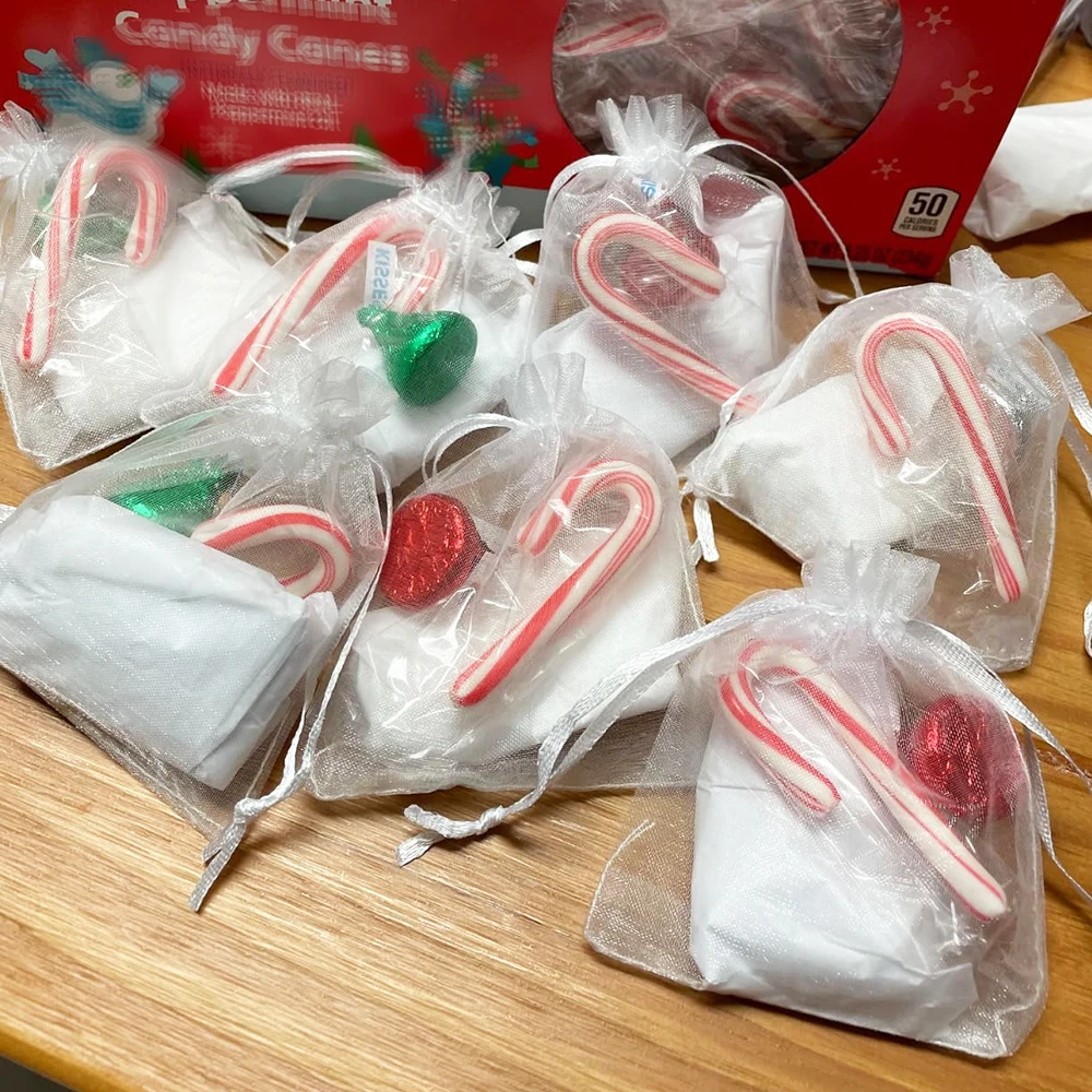 20/50 قطعة أكياس الأورجانزا الخضراء الزيتون الأبيض مجوهرات حقائب للهدايا الرباط أكياس الحلوى عيد الميلاد حفل زفاف التعبئة والتغليف حقيبة صغيرة #5