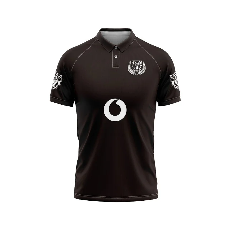 Camisa POLO New Zealand Warriors para homens, Olive Jersey, versão retro