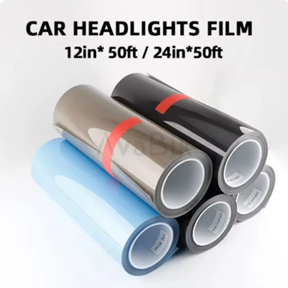 15M Car Headlight Protection Film high quality TPU deep black PPF Grey Car Lamp LED Tail light smoke black Protectiver Stickers