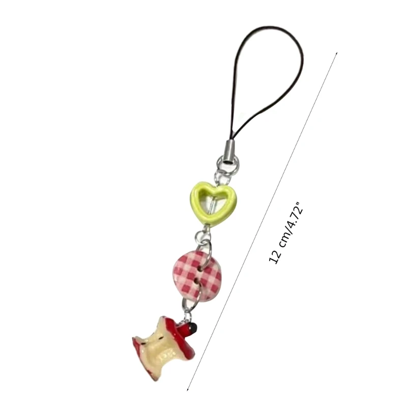 Fashion Fruit Keyring Keychain Button Hollow Heart Keyring Apples Keyring ButtonJewelry Backpack