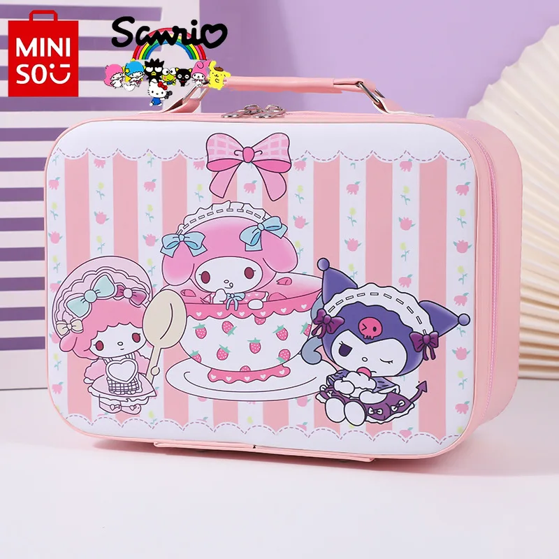 Miniso Sanrio New Women\'s Wash Bag Fashionable and High Quality with Mirror Makeup Bag Large Capacity Portable Storage Bag