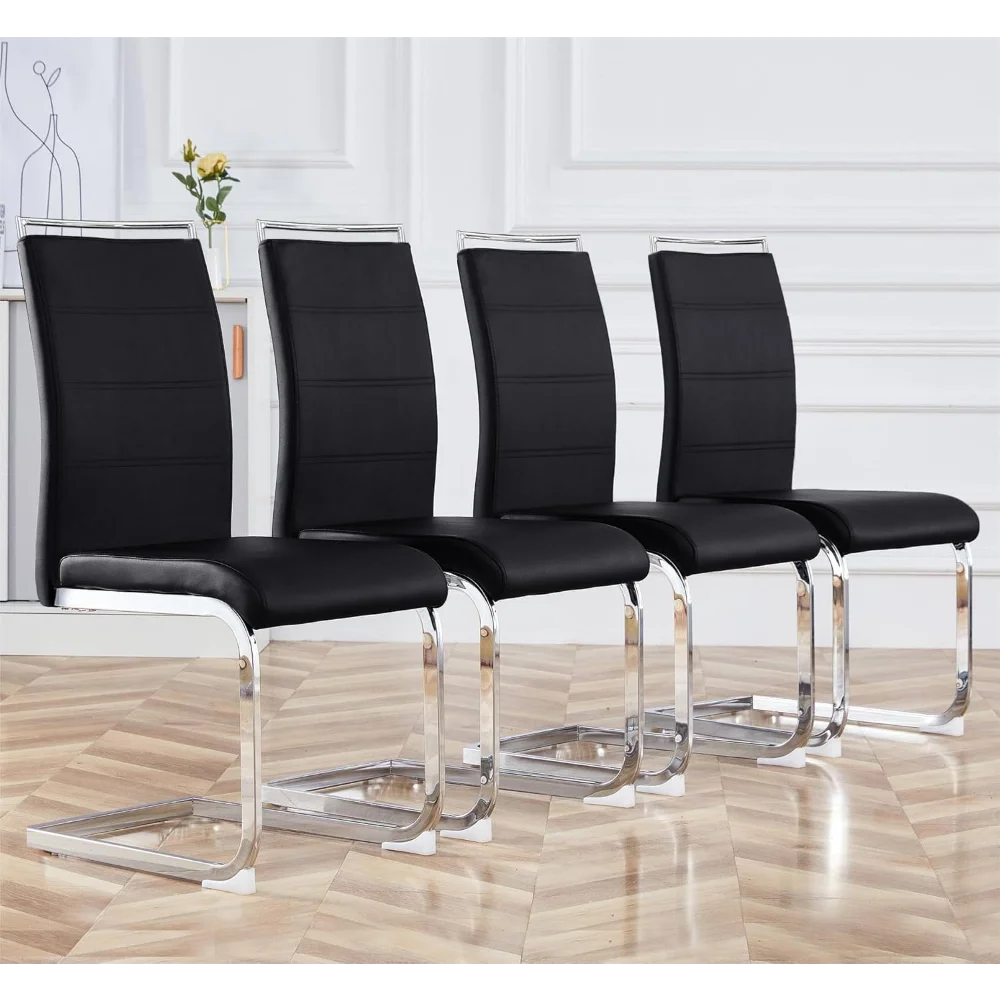 

Modern Dining Chairs Set of 4, PU Faux Leather High Back Upholstered Dining Room Side Chair