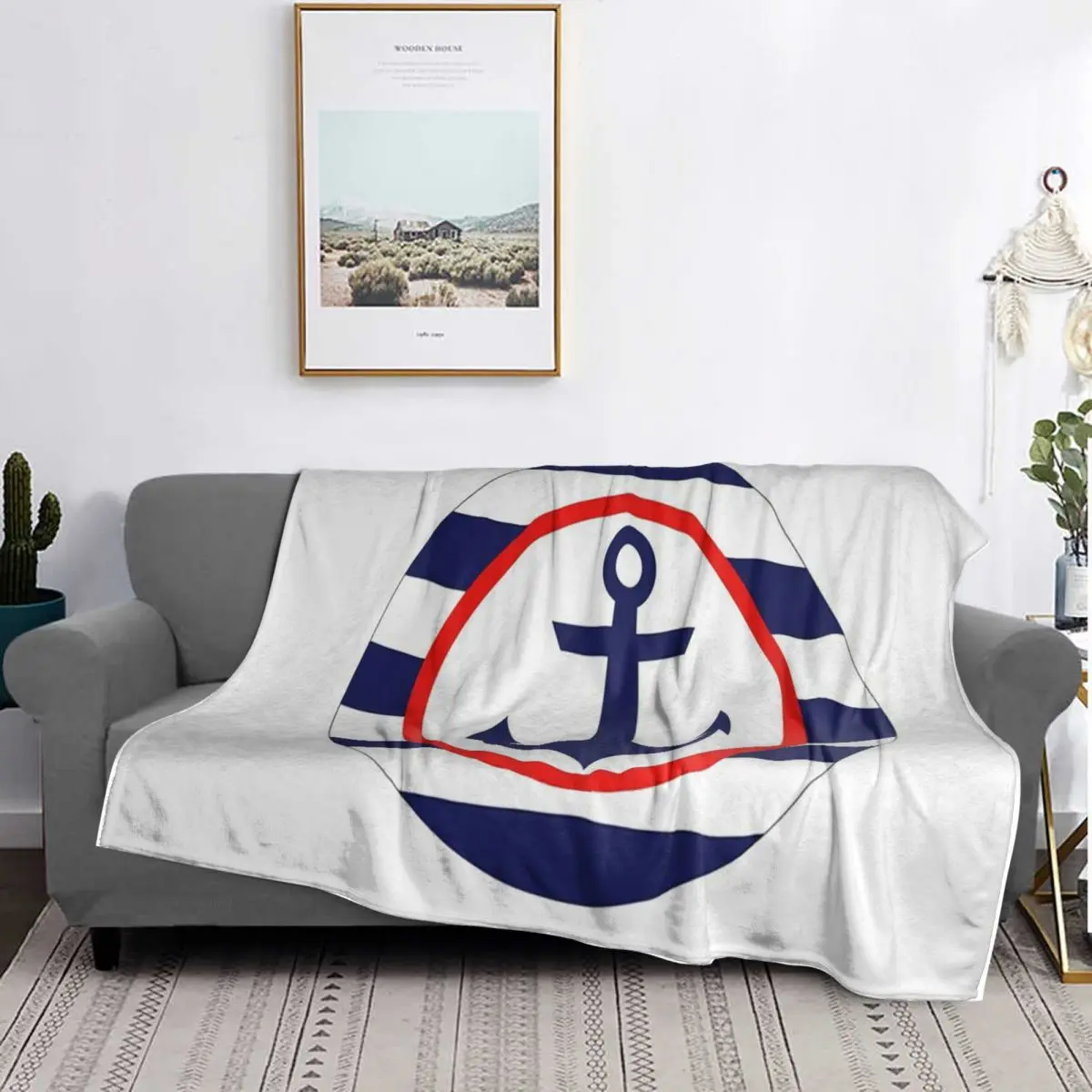 

Nautical Skull Sailor Blanket Soft Warm Flannel Throw Blanket Cover for Bed Living room Picnic Travel Home Couch