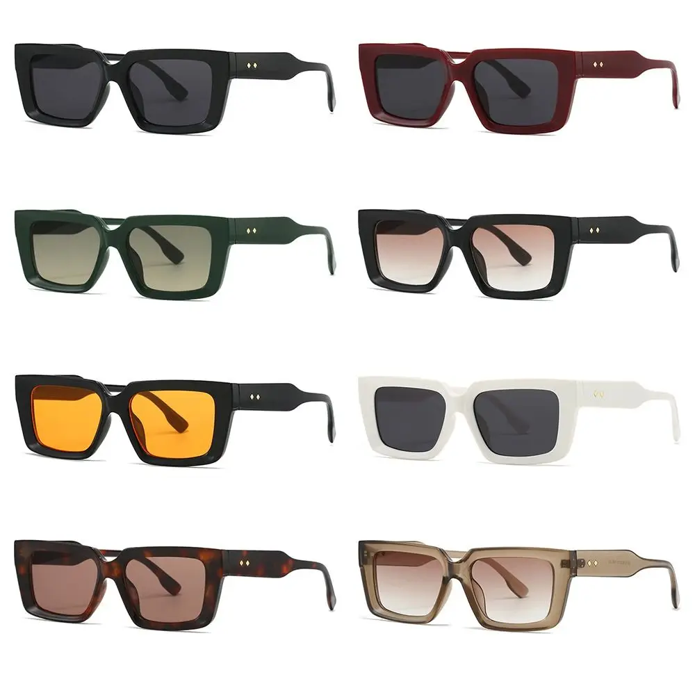 

Винтажные квадратные солнцезащитные очки в стиле панк с защитой от ультрафиолета и заклепками, солнцезащитные очки с линзами Ocean для женщин и мужчин