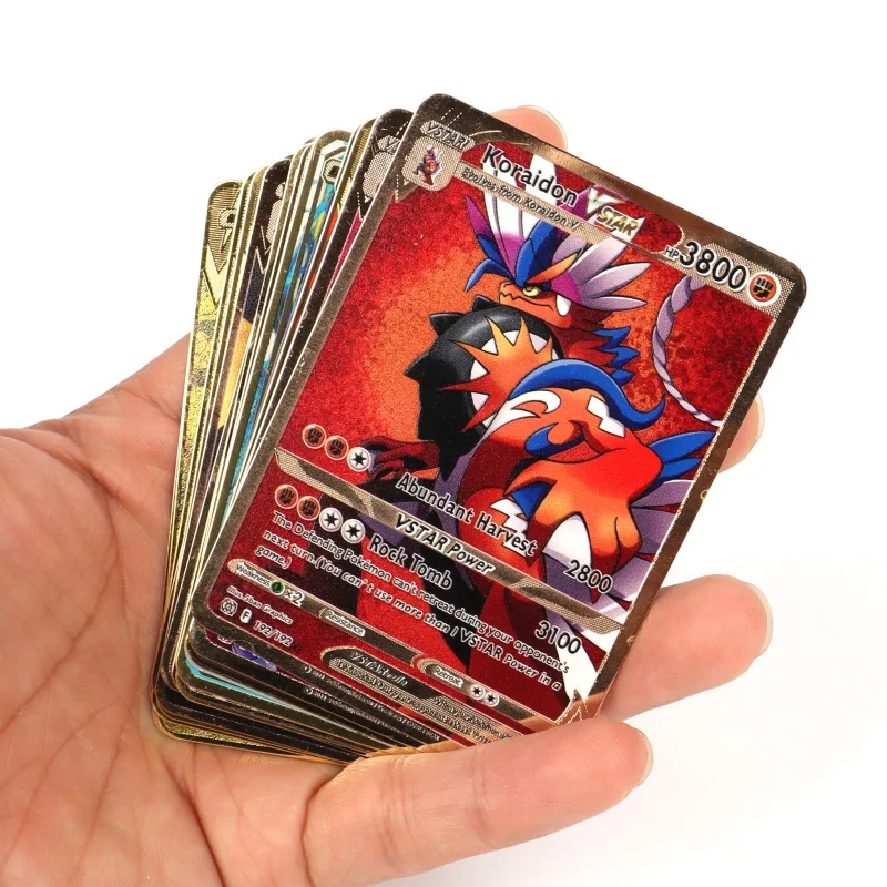 English Pokemon Metal Cards 10000HP Arceus Necrozma Vmax Vstar Game Collection Cards  Cards Kids Gift