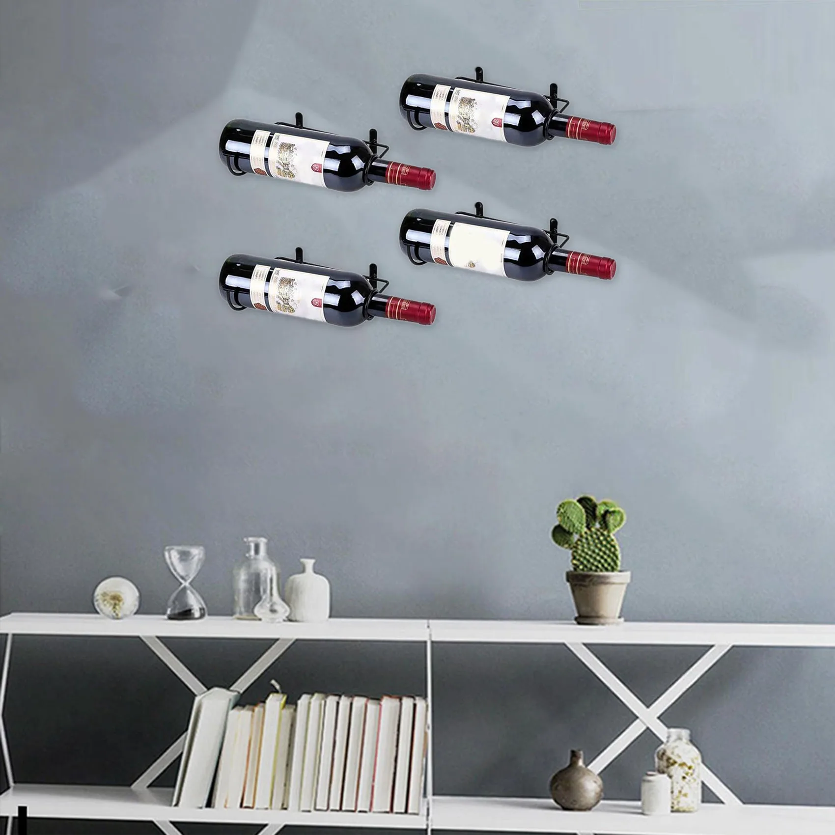 

CMHI-6Pcs Полка для винного дисплея Винная полка с винтами Домашний бар Кухонный органайзер для хранения Простой настенный держатель для бутылок