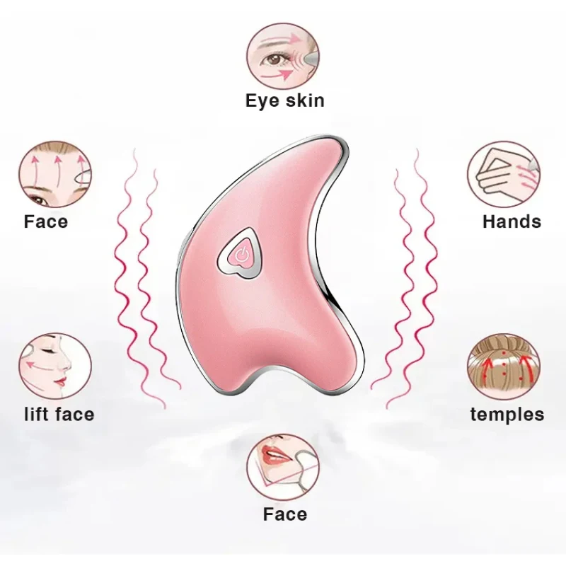 Home beauty trument facial lifting microcurrent massage heating electric scraping trument