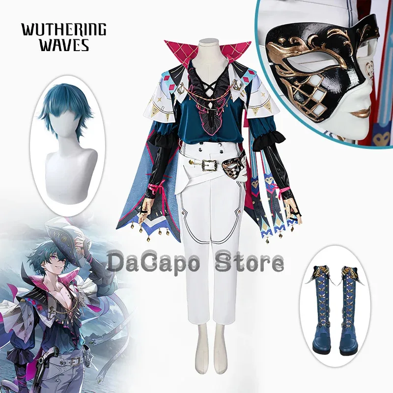 ff34wuwa-ブラントコスプレ衣装ウィッグ靴荒涼とした波アニメゲーム服メンズ制服ハロウィンパーティーファンシー衣装-disfraz