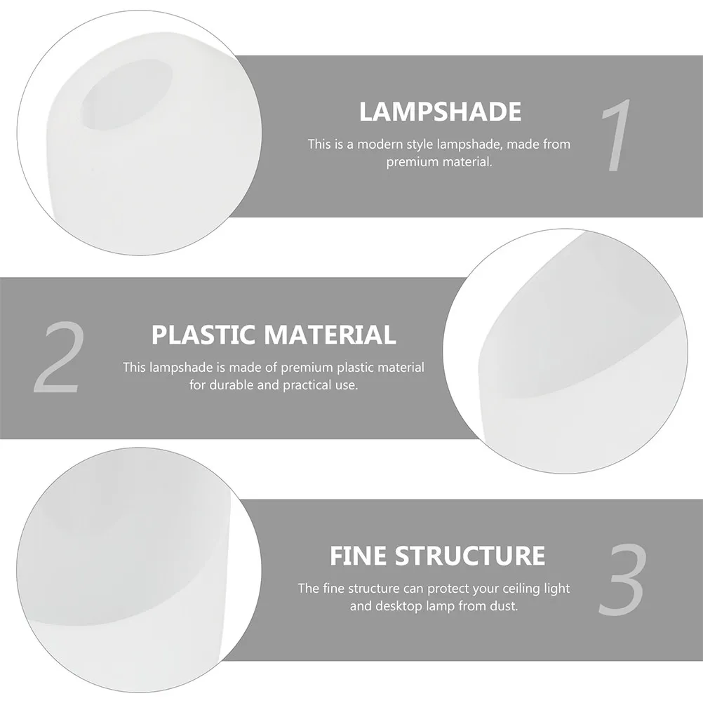 

4Pcs Plastic Lamp Shade Smooth Surface Flat and Bevel Head Shape Ceiling Light Cover Home Decor Household Plastic Lampshade