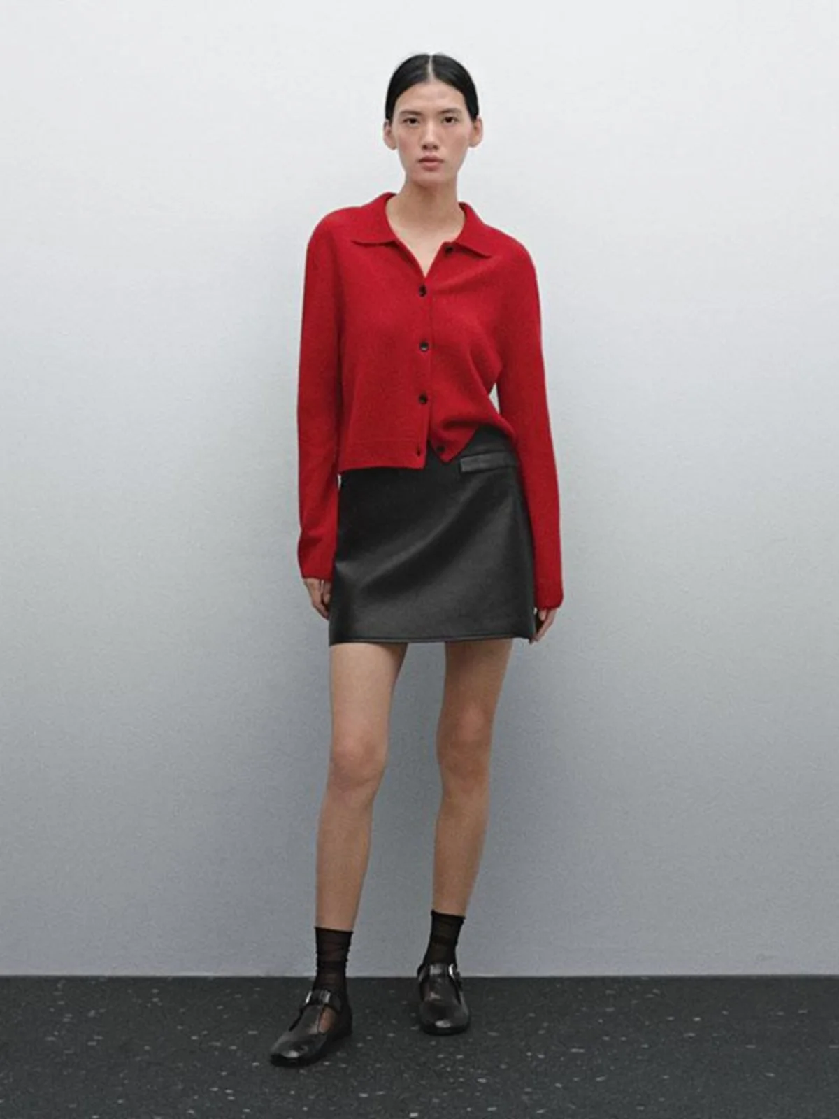 

New Spring MD Women's Soft Knitted Collar Long Sleeve Commute Style Sweater Red New Year Knit Cardigan Thickened Regular...